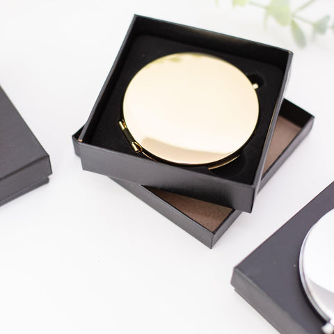 Elegant Compact Mirror (Gold, Silver, or Rose Gold), 1 Piece, Metal Blank #54