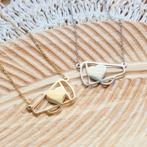 Large Cheer Megaphone Necklace (Silver or Gold), 1 Total, Metal Blank #63