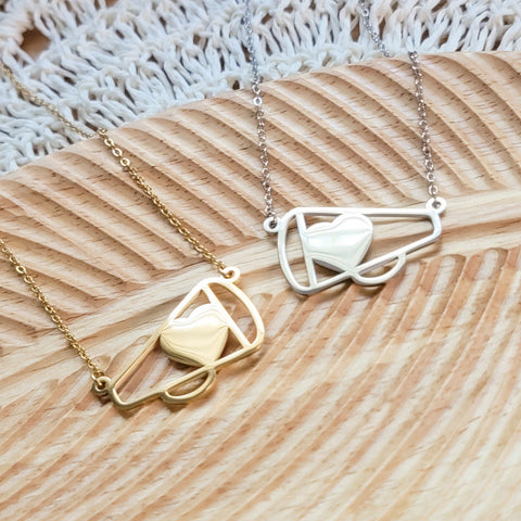 Large Cheer Megaphone Necklace (Silver or Gold), 1 Total, Metal Blank #63