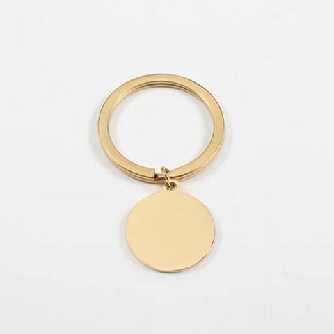 Mirror Polish 20mm Circle Pendant Keychain (Silver or Gold), 1 Total, Metal Blank #64