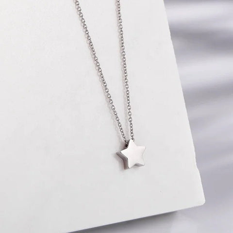 Tiny Star Charm Necklace (Silver or Gold), 1 Total, Metal Blank #66