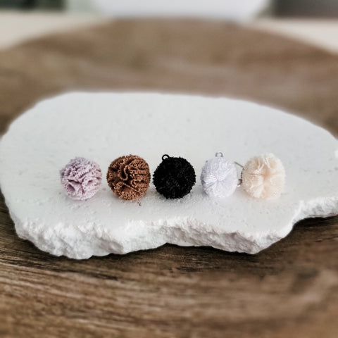 Neutral Lace 12mm Stud Topper (Choice of Color), 3 Pairs, Stud #129-133