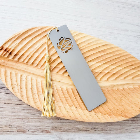 Flower Cutout Bookmark (Silver), Includes Tassel, 1 Piece, Metal Blank #71
