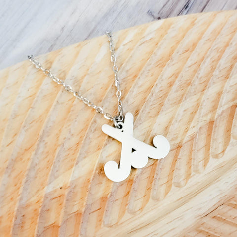 Field Hockey Pendant Necklace (Silver or Gold), Metal Blank #84