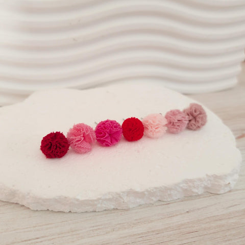 Red & Pink 12mm Lace Stud Topper (Choice of Color), 3 Pairs, Stud #134-140