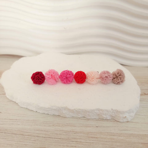 Red & Pink 12mm Lace Stud Topper (Choice of Color), 3 Pairs, Stud #134-140