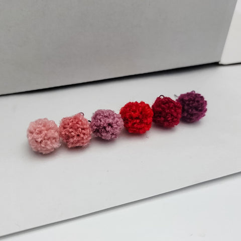Pink & Red Woven 12mm Stud Topper (Choice of Color), 3 Pairs, Stud #114-119