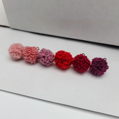 Pink & Red Woven 12mm Stud Topper (Choice of Color), 3 Pairs, Stud #114-119