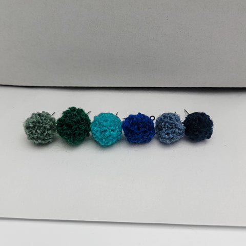 Green & Blue Woven 12mm Stud Topper (Choice of Color), 3 Pairs, Stud #123-128