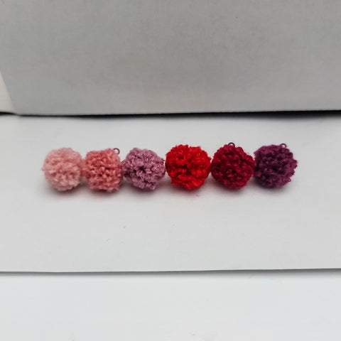 Pink & Red Woven 12mm Stud Topper (Choice of Color), 3 Pairs, Stud #114-119