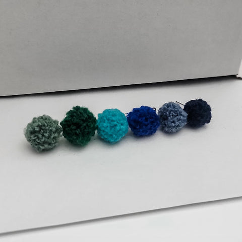 Green & Blue Woven 12mm Stud Topper (Choice of Color), 3 Pairs, Stud #123-128