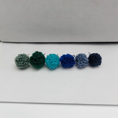 Green & Blue Woven 12mm Stud Topper (Choice of Color), 3 Pairs, Stud #123-128