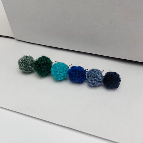 Green & Blue Woven 12mm Stud Topper (Choice of Color), 3 Pairs, Stud #123-128