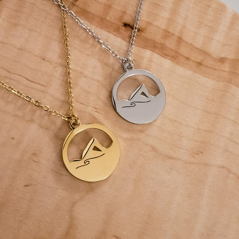 Swimmer Necklace (Silver or Gold), 1 Total, Metal Blank #117