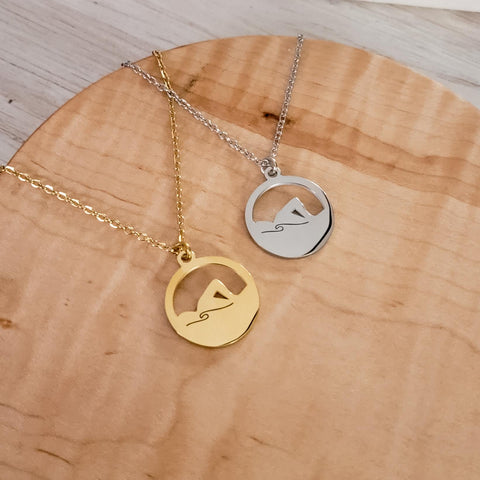 Swimmer Necklace (Silver or Gold), 1 Total, Metal Blank #117