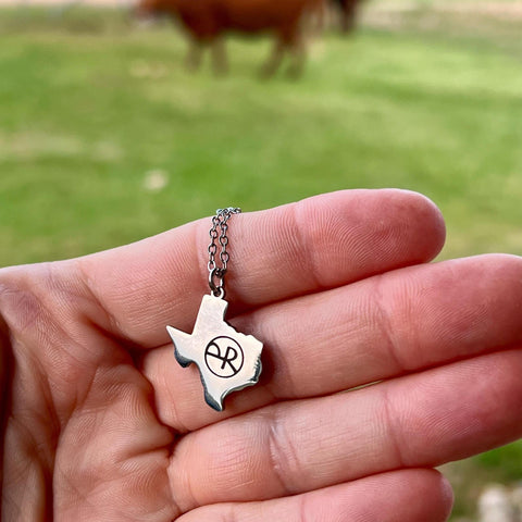 Texas Pendant Necklace (Silver or Gold), 1 Total, Metal Blank #110