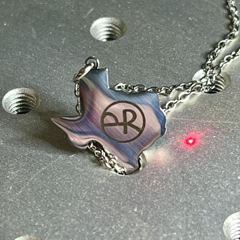 Texas Pendant Necklace (Silver or Gold), 1 Total, Metal Blank #110