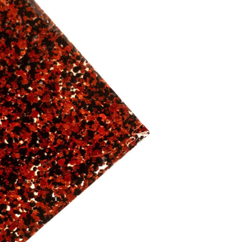 1/8" Red & Black Glitter Dots Cast Acrylic Sheets